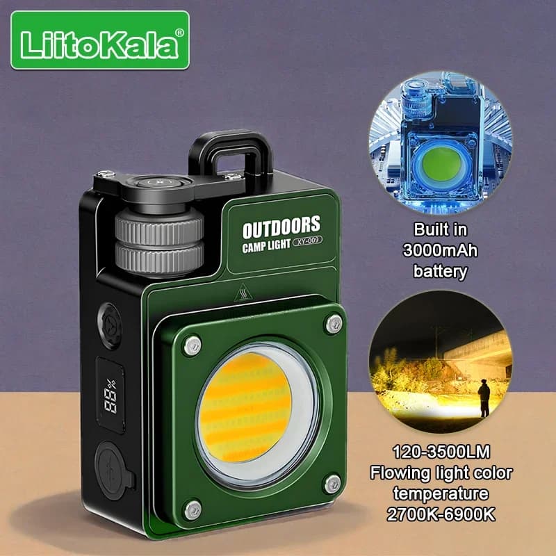LiitoKala nuova luce portachiavi 120-3500LM torcia ricaricabile lampada da lavoro portatile multifunzionale con batteria da 3000 mAh