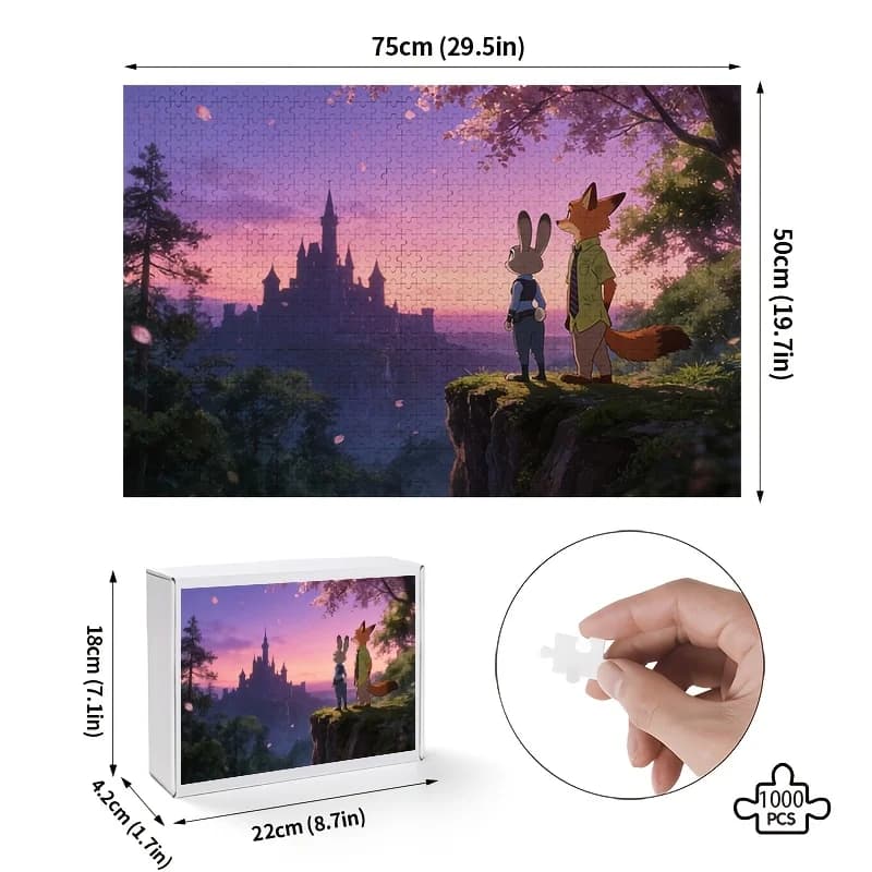 Puzzle da 1000 pezzi Disney Zootopia Judy & Nick Wilde - Rompicapo stimolante per adulti, ideale per compleanni, feste e altro
