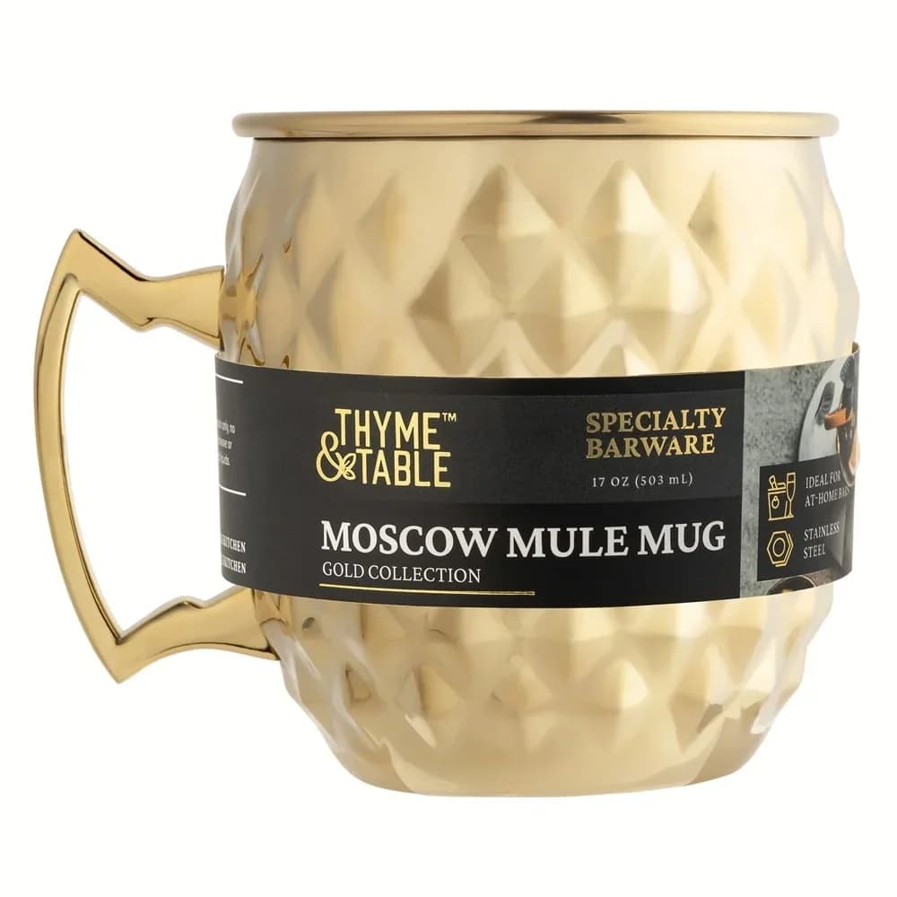 Tazza Moscow Mule in Acciaio Inossidabile, Elegante e Resistente, Ideale per Uso Domestico, Anti-Schizzi, Accessorio Unico per Bar