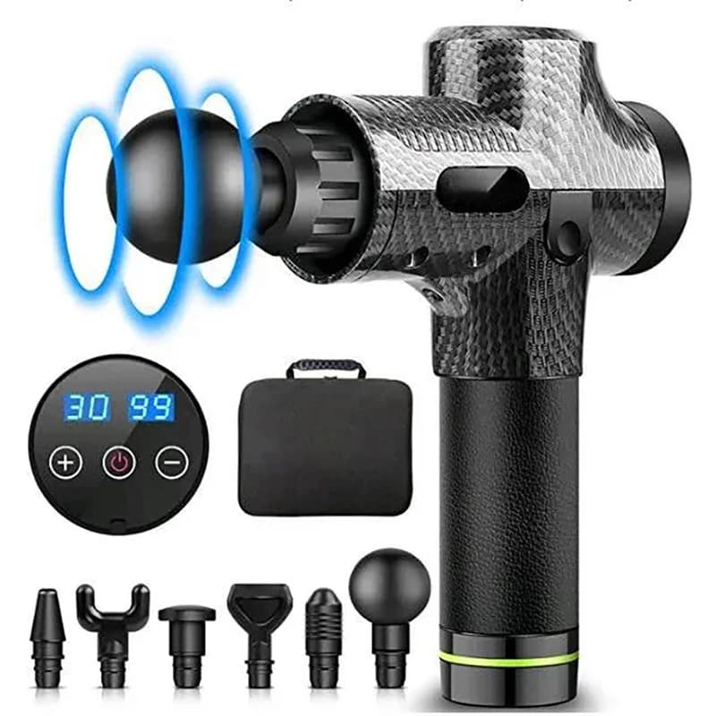 6-head high-frequency massage gun with body bag, neck, back, deep muscle relaxation, fitness, weight loss, portable band gun