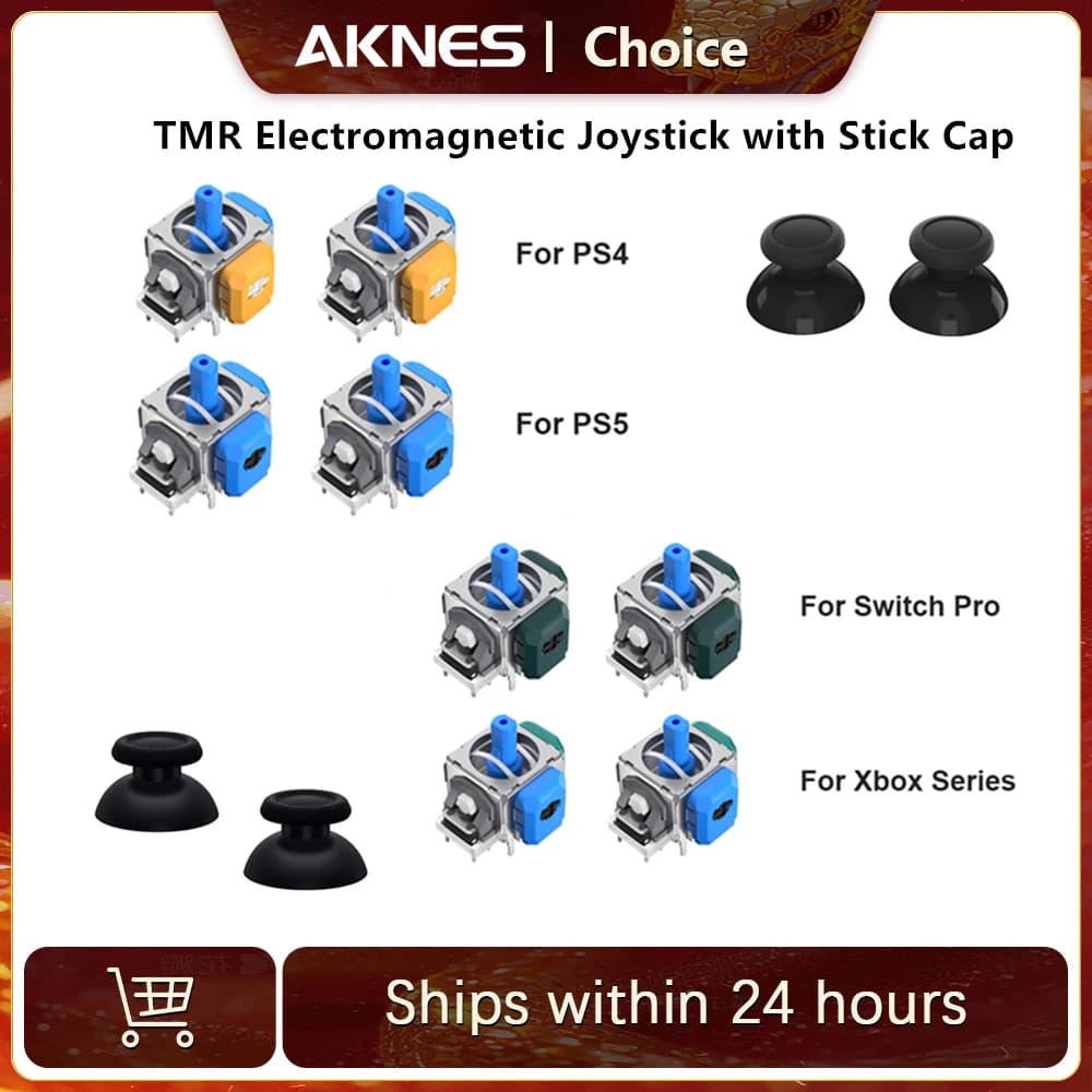 AKNES TMR Joystick elettromagnetico con cappucci stick per PS4 PS5 Gamepad Accessorie Switch Pro Sostituzione controller serie Xbox