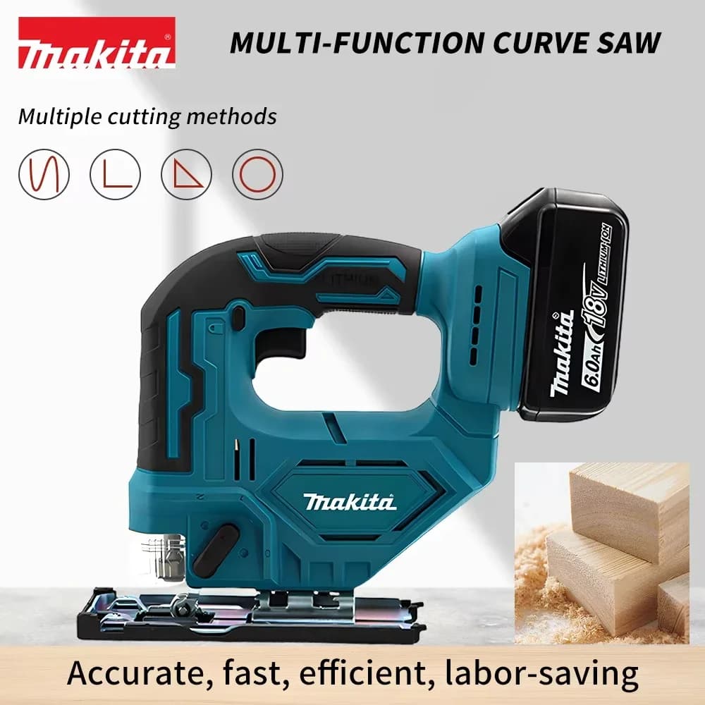 Makita DJV182Z 340W Seghetto alternativo senza spazzole 18V senza batteria con lama per sega Manico a botte senza fili Utensile elettrico portatile per carpentiere