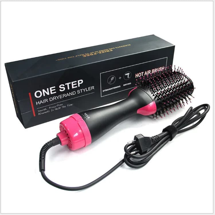 Brush Hair dryer 4 in 1 for Woman: Fast drying, Smoothing, Hair curler and Massage - Air Cooler