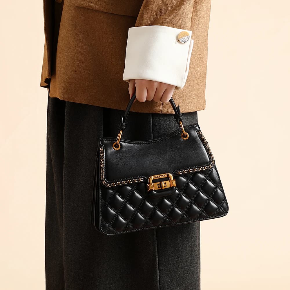 Women's handbag 2026 season new fashionable diamond grid shoulder bag designer high-end fashion crossbody bag versatile