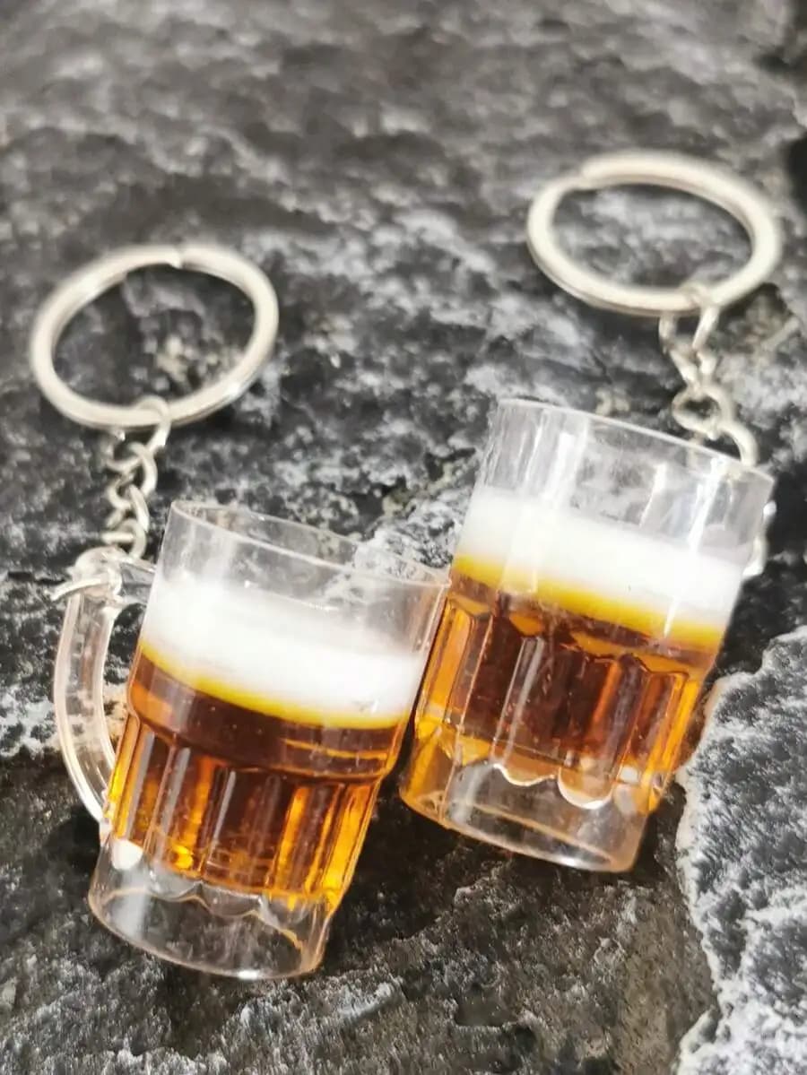 Simulation Beer Mug Keychain For Adults, Creative Bag Pendant Car Accessory Decor