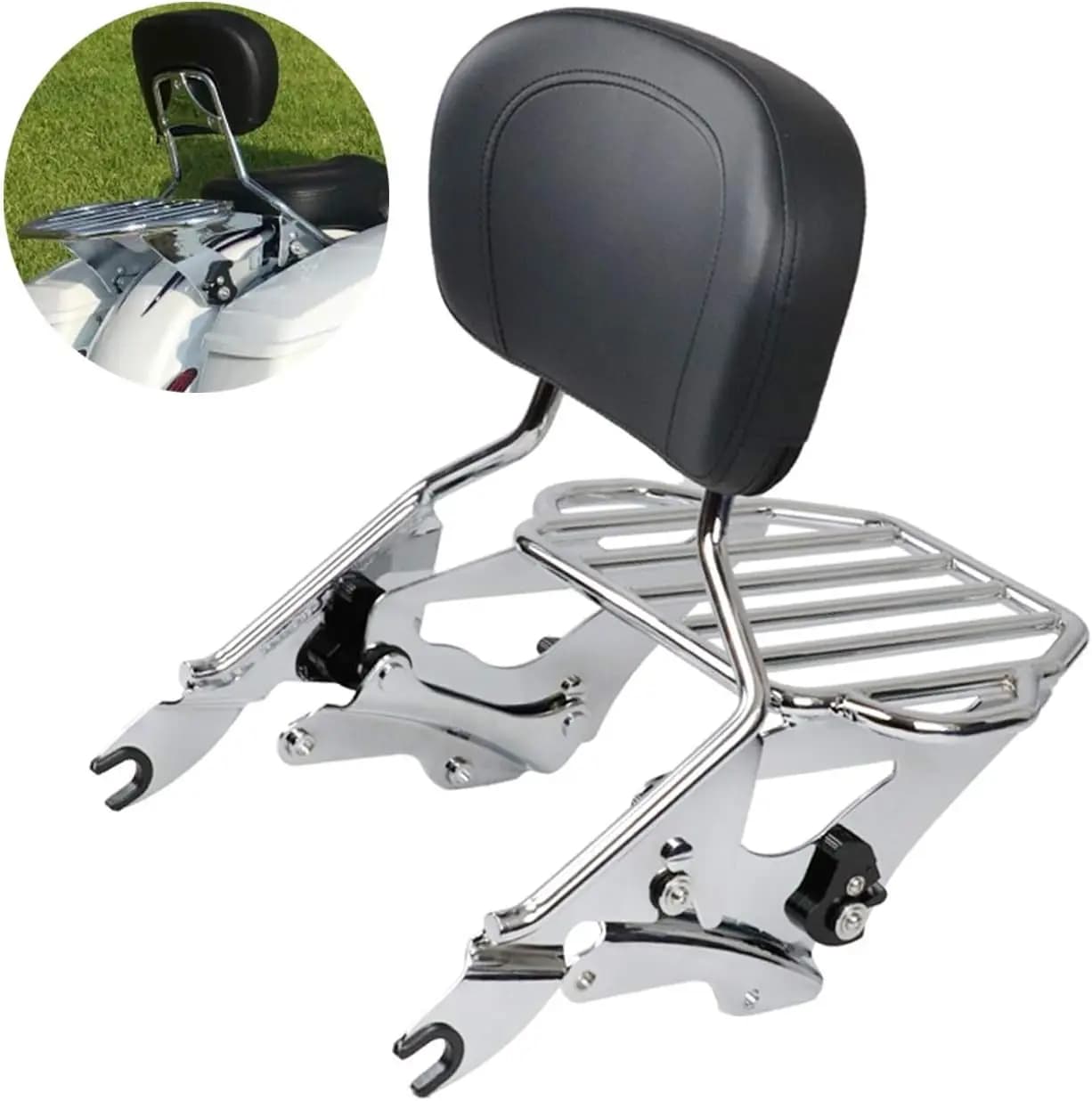 Schienale Posteriore Moto con Portapacchi per Harley Davidson 2014-2026 Road King Special CVO Road Glide Street Glide ST
