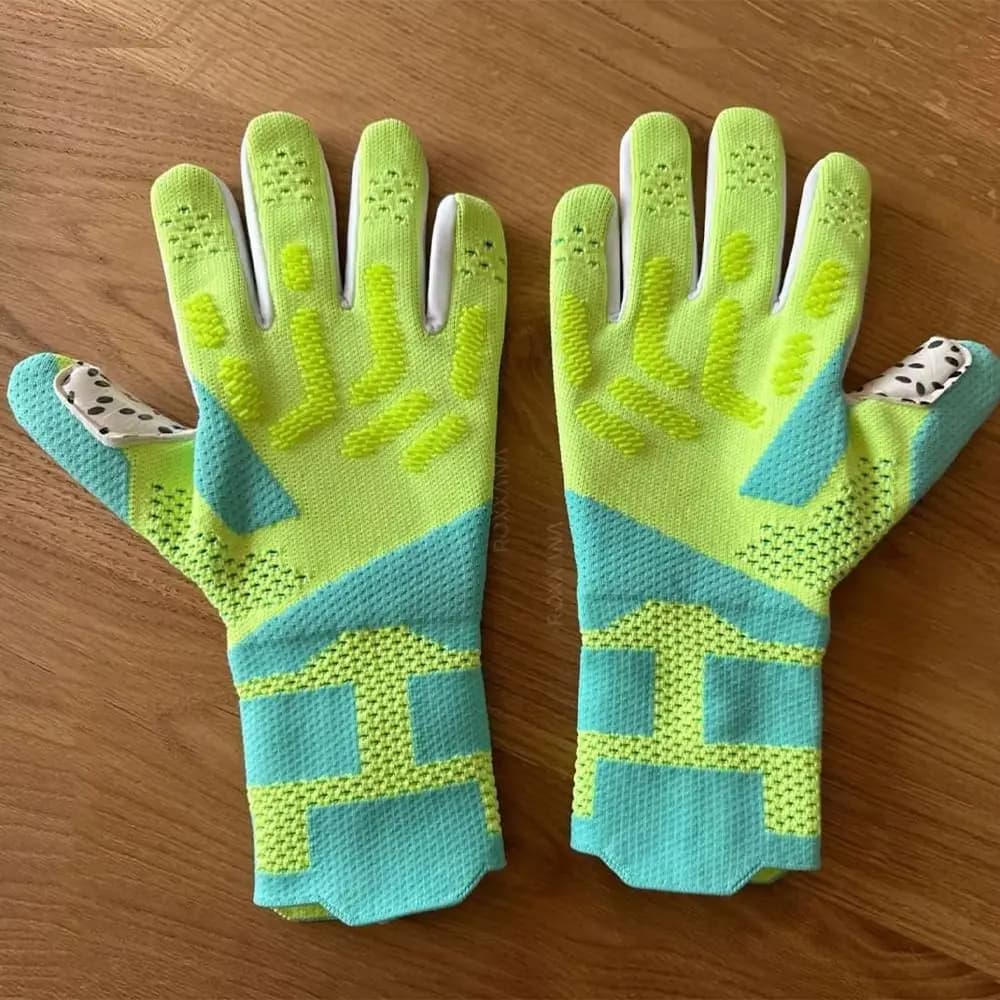 1 paio di guanti da portiere in lattice ispessito, protezione per le dita, guanti da portiere traspiranti, resistenti all'usura, antiscivolo