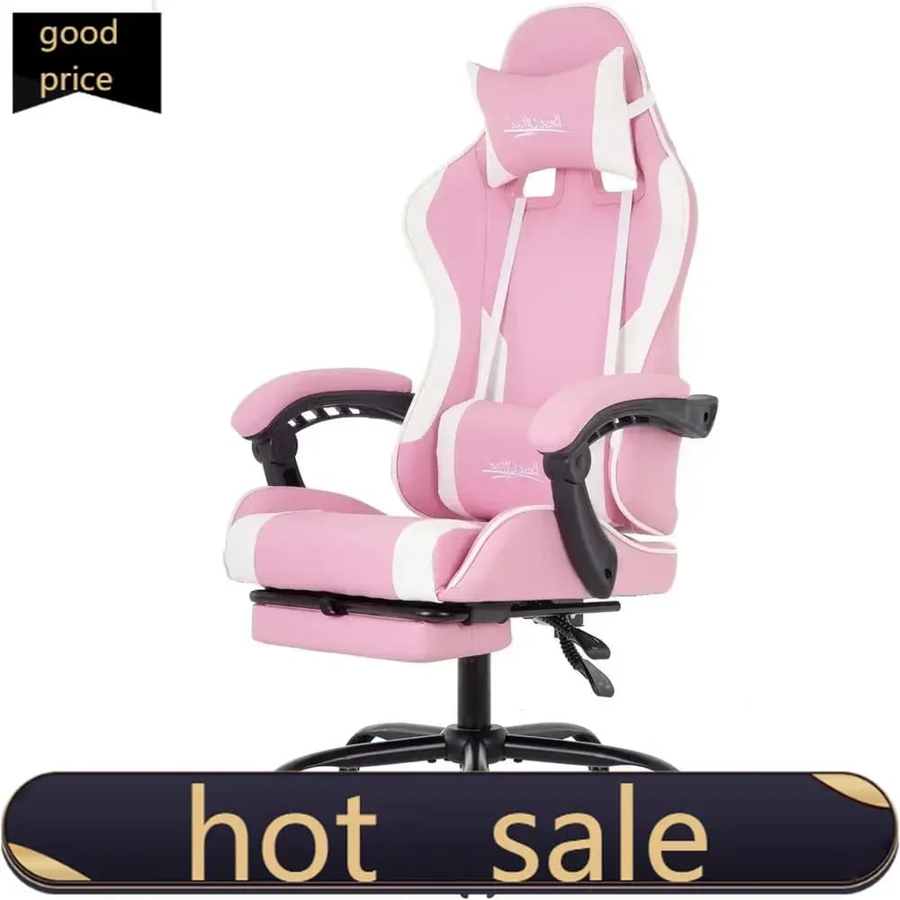 Activity pricePopularPopularAdjustable Ergonomic Gaming Chair with Lumbar Support and Swivel, Rolling for PC and E-Sports (Pink)