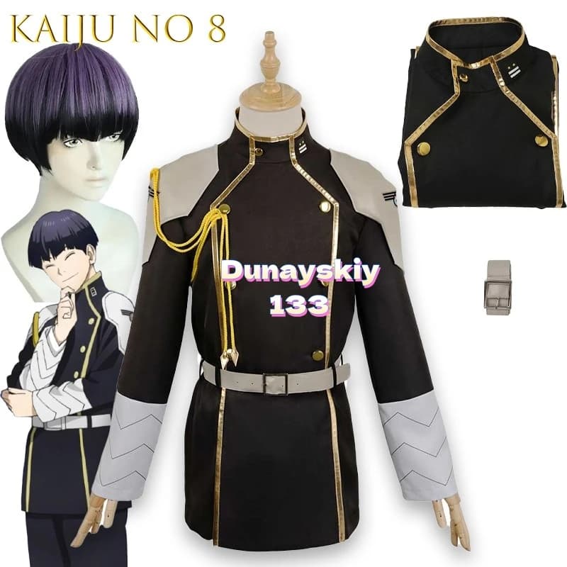 Anime No 8 Kaiju Cosplay Fantasy Costume Wig Sosuke Hoshino Mina Ashiro Men Women Jacket Belt Halloween Carnival Suit