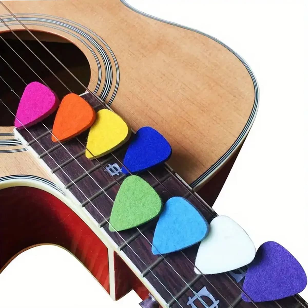 5 Pezzi Plettri in Feltro Arcobaleno da 3,5 mm, Morbidi e Resistenti per Ukulele, Chitarra Acustica, Elettrica, Basso e Strumenti Multipli, Toni Caldi ZSY