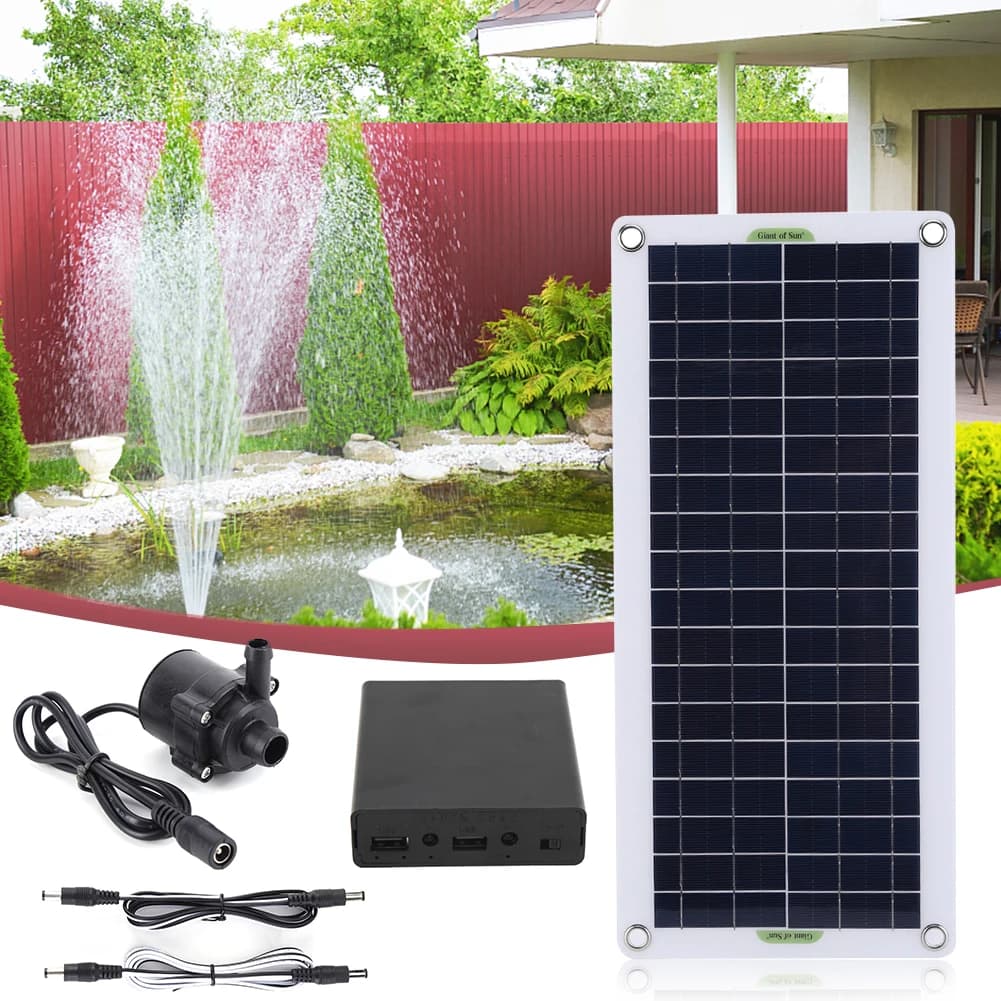 18V 30W Water Sprinkler Sprayer Garden Decoration Mini Fountain Panel Pump Watering System Energy Saving Kits for Fish Tank