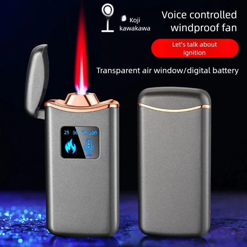 8Battery display with four ignition modes, inflation with high aesthetic value, intelligent voice controlled windproof lighter