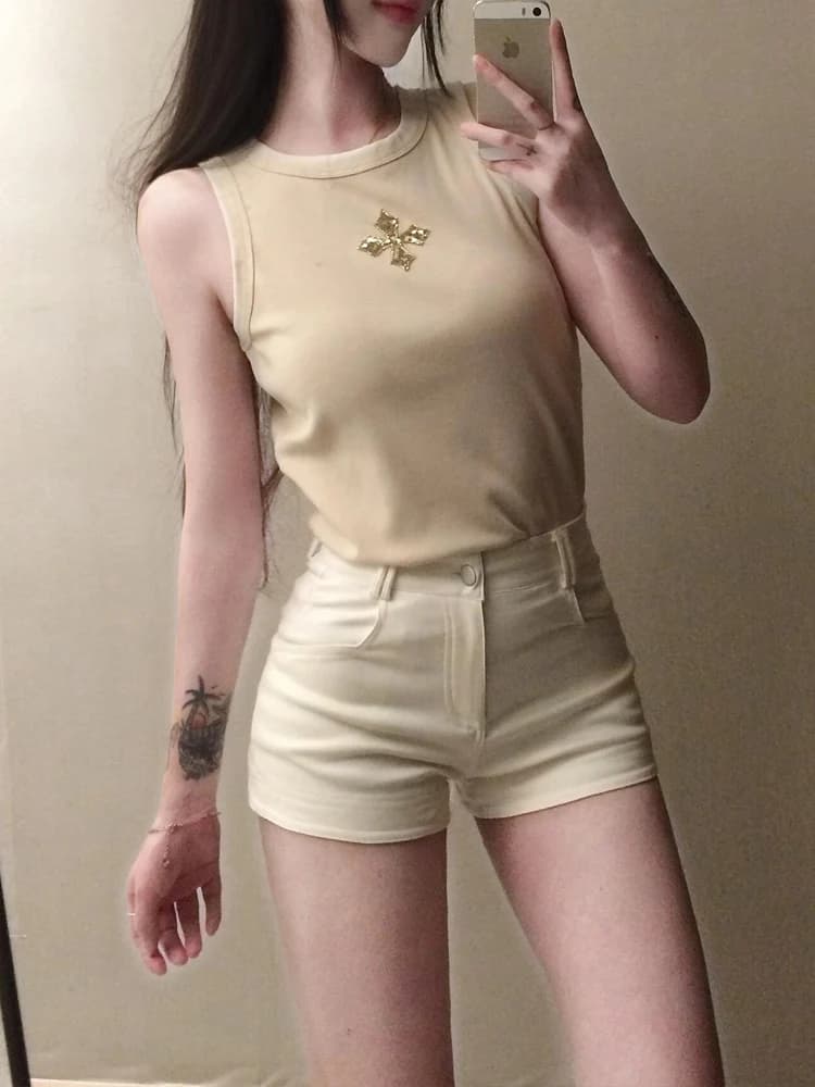Sweet Cool Spicy American Style Low Waist Denim Shorts Women Summer New Elastic Slimming Hot Pants Tummy Control Booty Shorts
