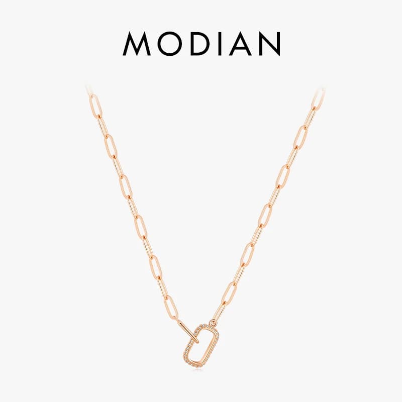 MODIAN collana con ciondolo geometrico semplice in argento Sterling 925 per gioielli da fidanzamento per matrimonio