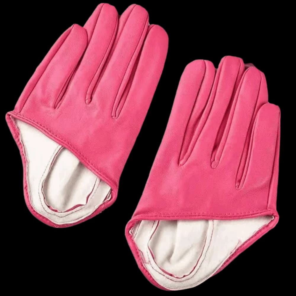 Personality Fingerless Half-palm Gloves Solid Color Hip Pop Five Finger Mittens Punk PU Leather Patent Leather Gloves Men