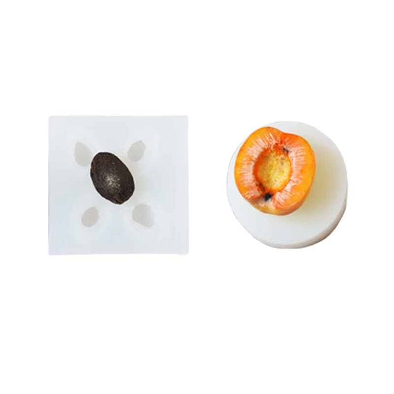 3D Apricot Candle Silicone Mold Form Handmade Resin Clay Crafts Cake Decorating Tools Plaster Mould Candle Making Supplies