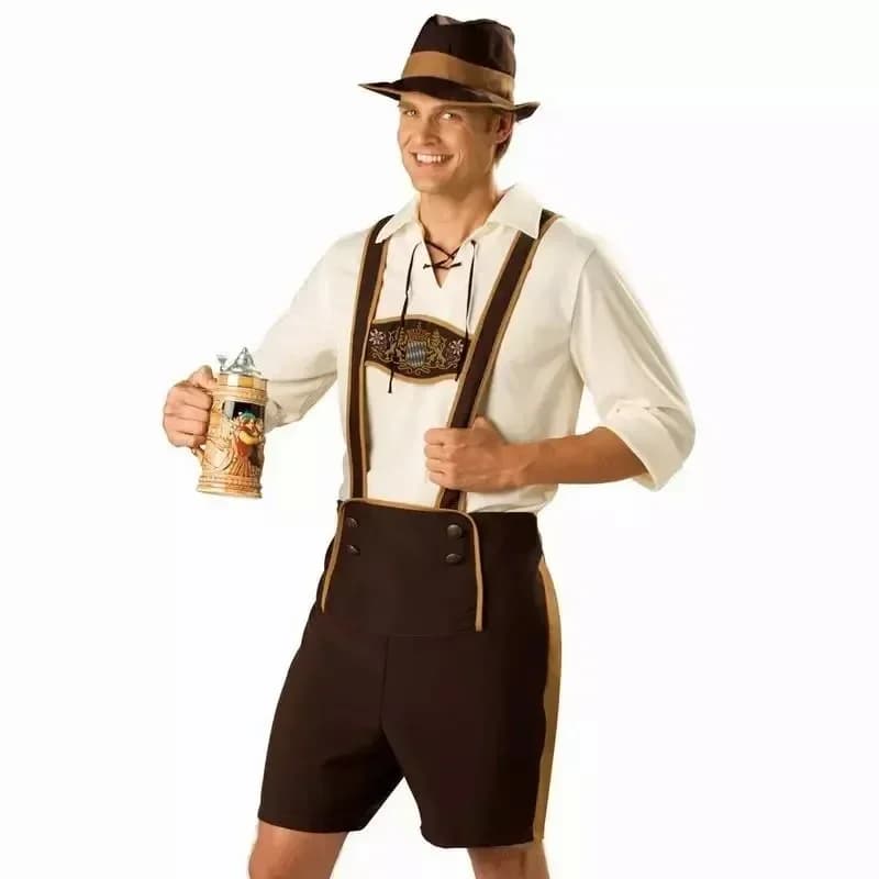Costume da Oktoberfest 2026 per Uomo, Abbigliamento Bavarese per Festival della Birra Tedesca, Set per Cosplay Maschile Adulto per Feste di Halloween