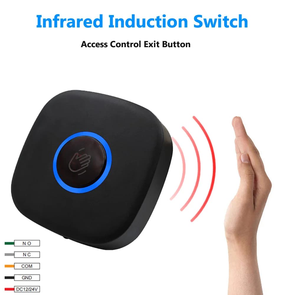 12V 5-15cm Distanza No Touch Pulsante di uscita Interruttore di rilascio della porta Sensore a infrarossi Pulsante Touchless NO NC COM