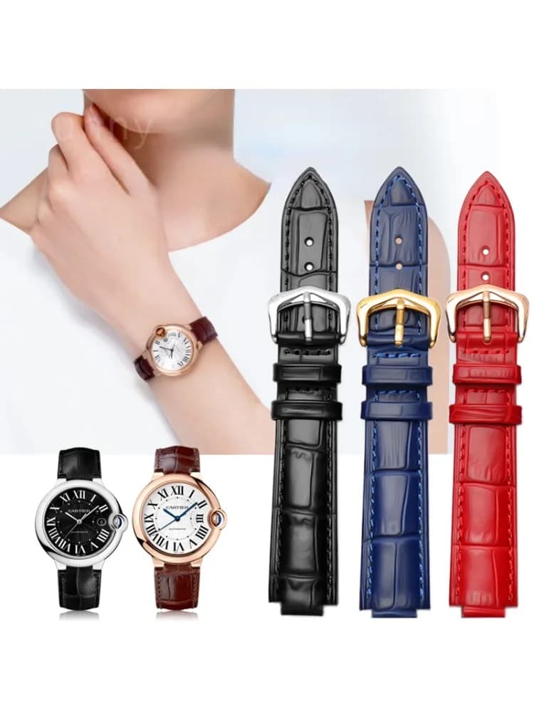 Tank Cartier Blue Balloon genuine leather watch strap for men and women 16 18 20 22mm Accessories