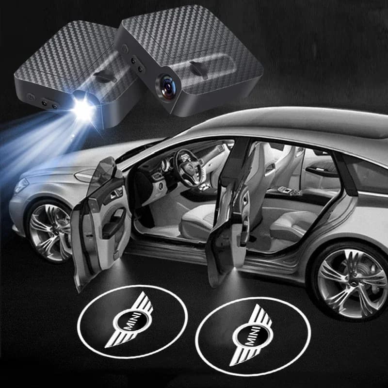 1/2 Pezzi Luce di Benvenuto per Auto, Proiettore Laser LED HD per Mini Cooper JCW Works F54 F55 F56 F57 F60 R50 R52 R53 R55 R56 R57