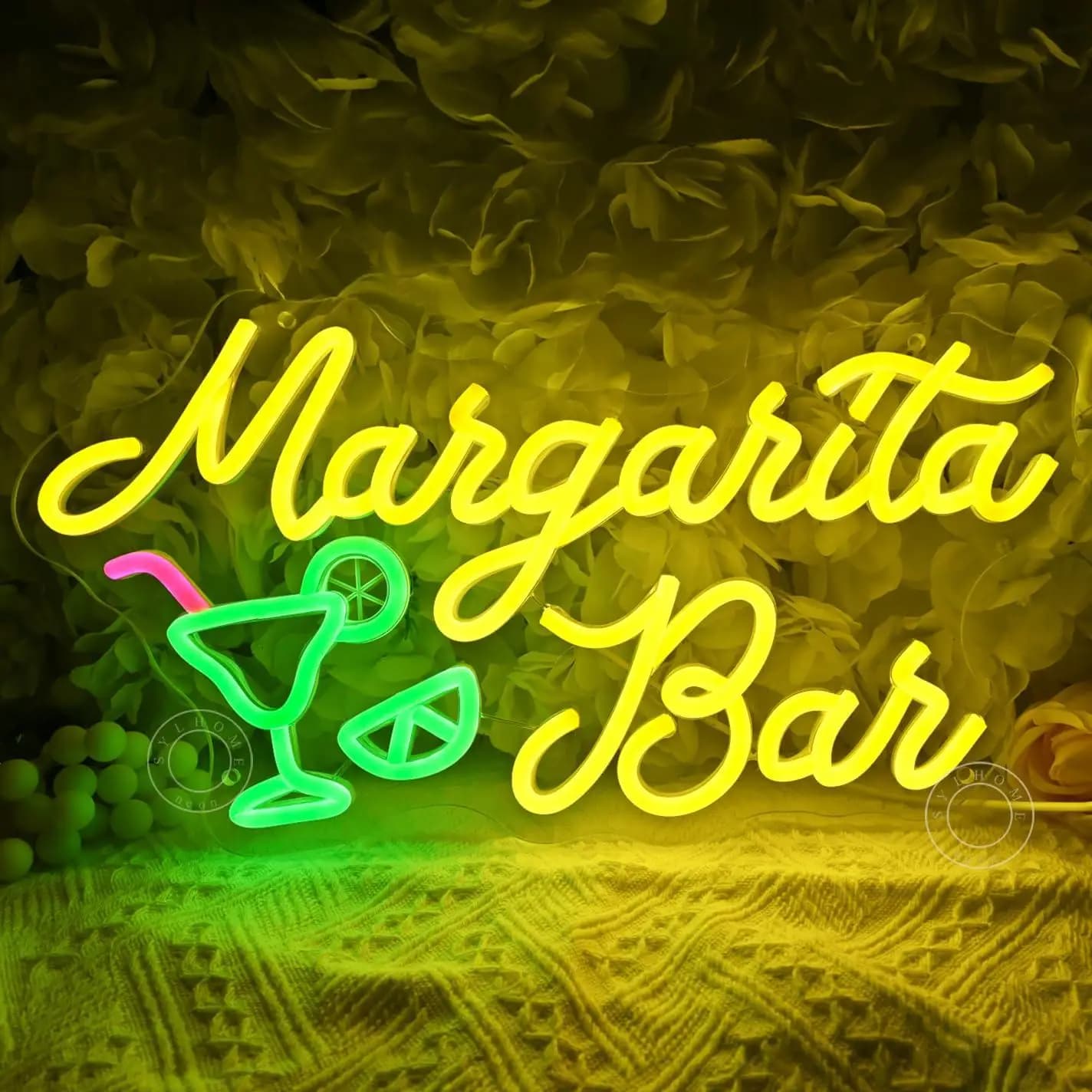 Margarita Bar Neon Sign Dimmable LED Light for Home Bar Pub Man Cave Kitchen Restaurant Wedding Birthday Party Backdrop Decor