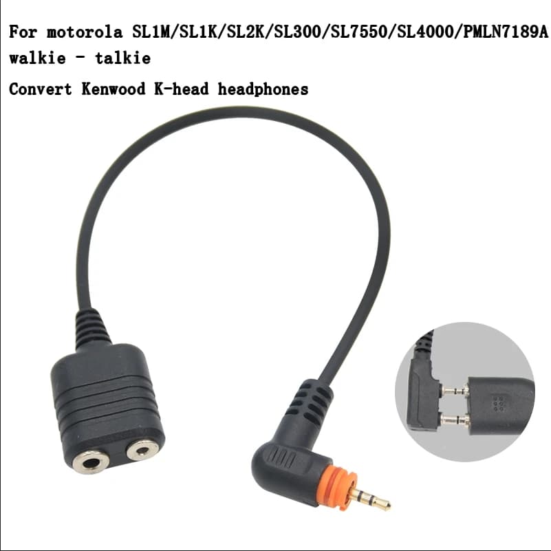 Cavo adattatore per auricolare walkie-talkie per Motorola walkie-talkie SL1M SL1K SL1600 SL300 SL7500 conversione spina auricolare UV5R Kenwoo