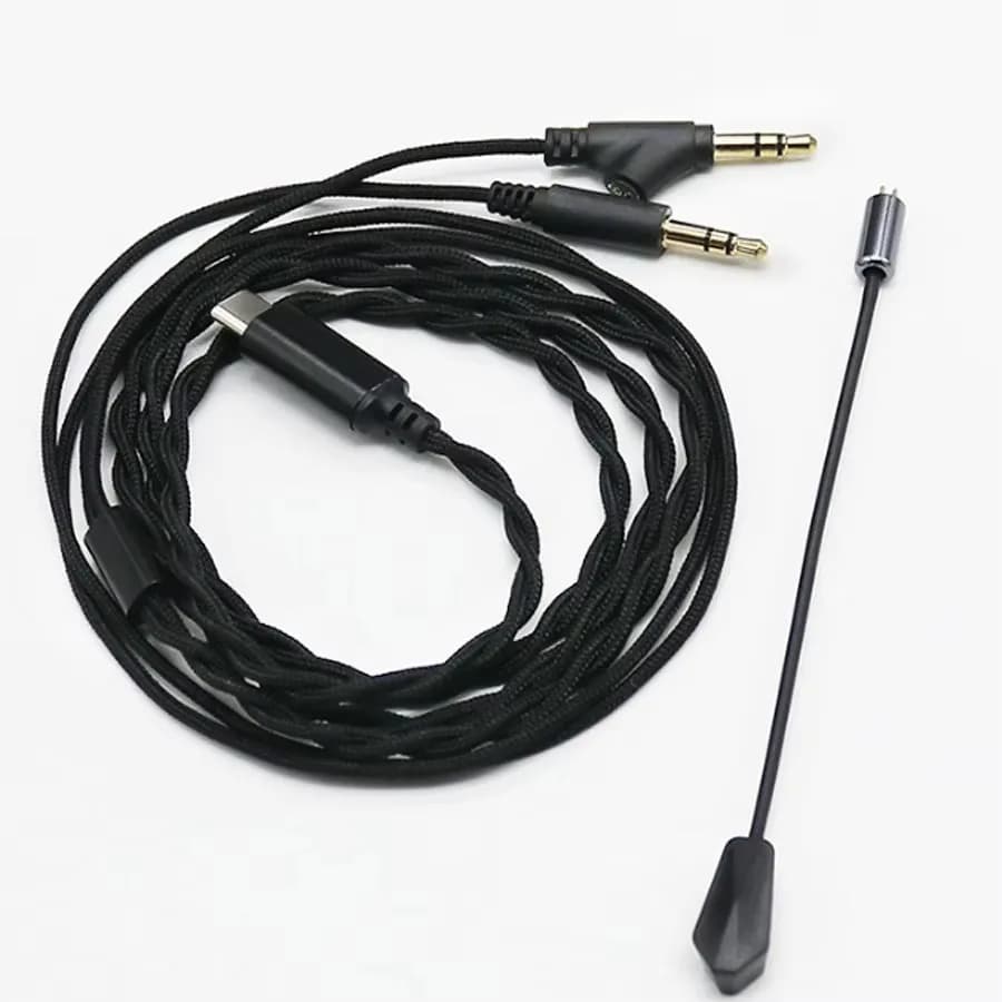 Nuovo gioco Boom microfono auricolare cavo di aggiornamento MMCX auricolare Stereo Bass HIFI gioco cuffie auricolari Type-c usb 3.5mm plug