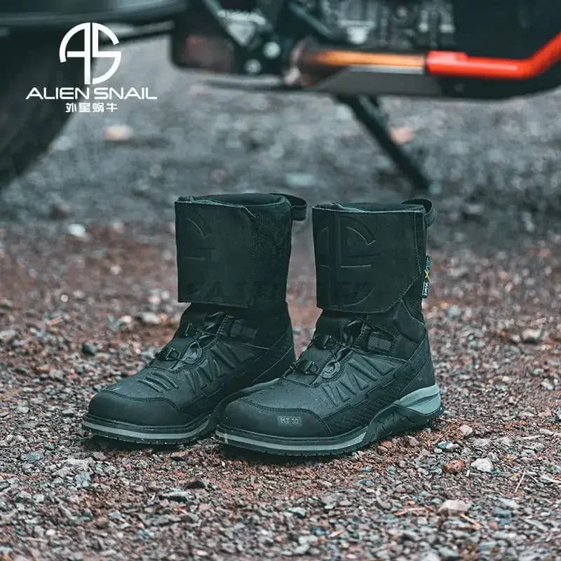 ALIEN SNAIL Stivali da moto Scarpe superiori in pelle di vacchetta Downhill Dirt Bike Botas ATV Zapatos Anti caduta Moto Stivale da viaggio per Honda