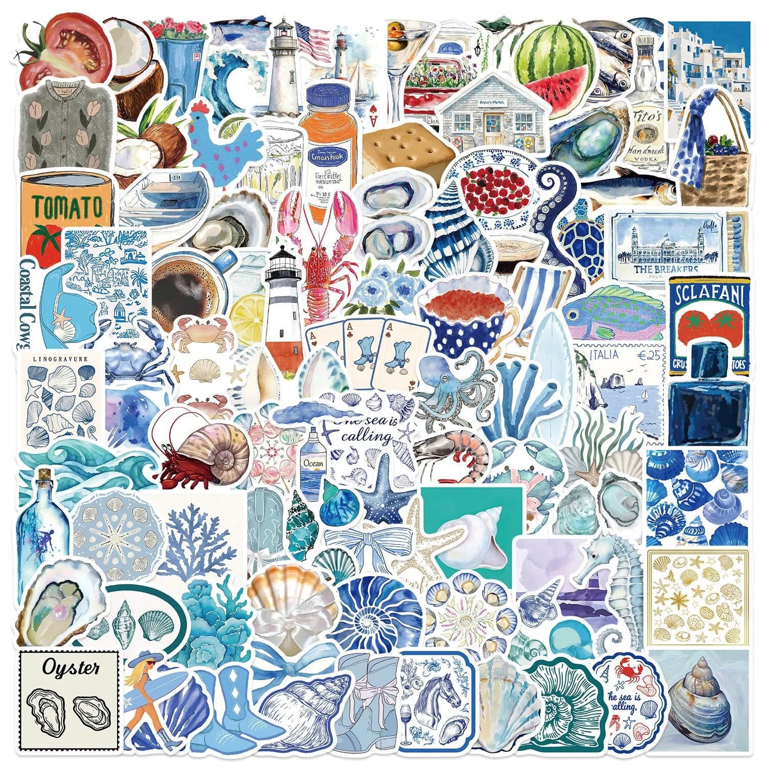 100 pezzi costa estetica graffiti adesivi mare aperto decorativo chitarra notebook valigia adesivi impermeabili fai da te materiale scolastico