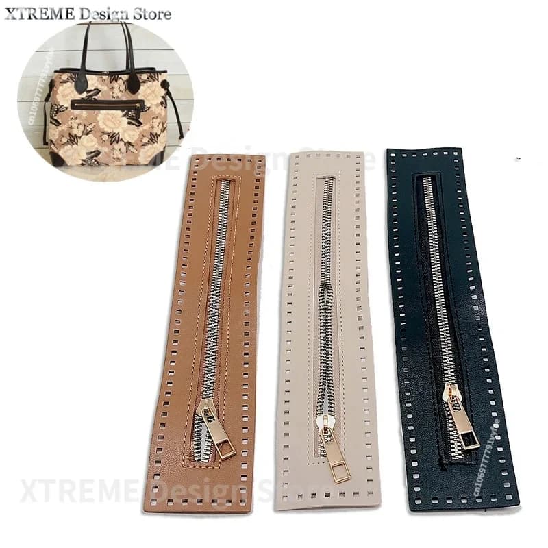 Cerniera in pelle lunga 27cm utile per l'hardware della borsa all'uncinetto accessorio per cucire con cerniera Soild utile cerniera in pelle per borsetta