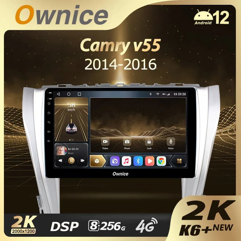 Ownice K6 + 2K per Toyota Camry 7 XV 50 55 2014 - 2017 Autoradio Lettore Video Navigazione Stereo GPS Android 12 No 2din 2 Din DVD