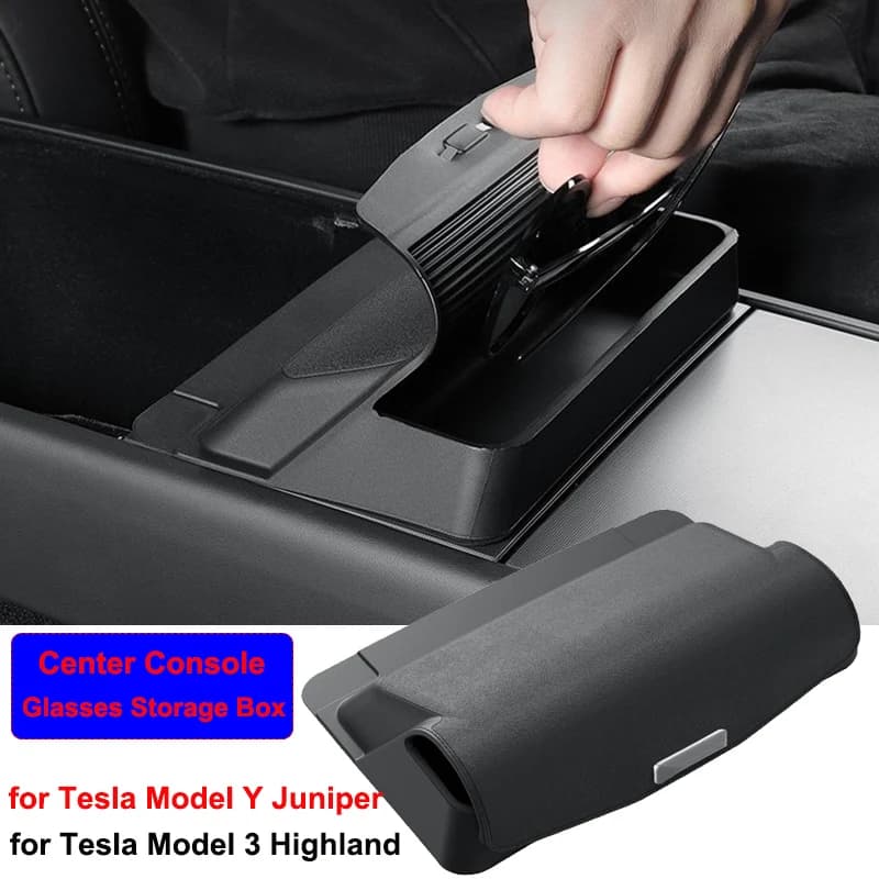 Per Tesla Nuovo Modello Y Juniper 2026 Accessori Vassoio portaoggetti per console centrale Modello 3 Highland 2025 Scatola portaoggetti per occhiali con coperchio