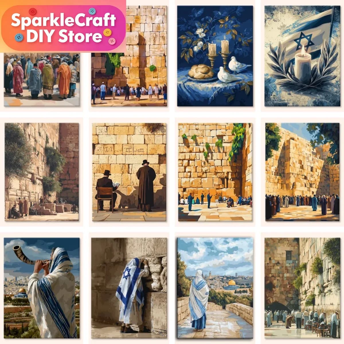1pc frameless Old City Israel Art Diamond Painting New Arrivals Western Wall Jerusalem DIY Full Cross Stitch Kit Mosaic Embroide