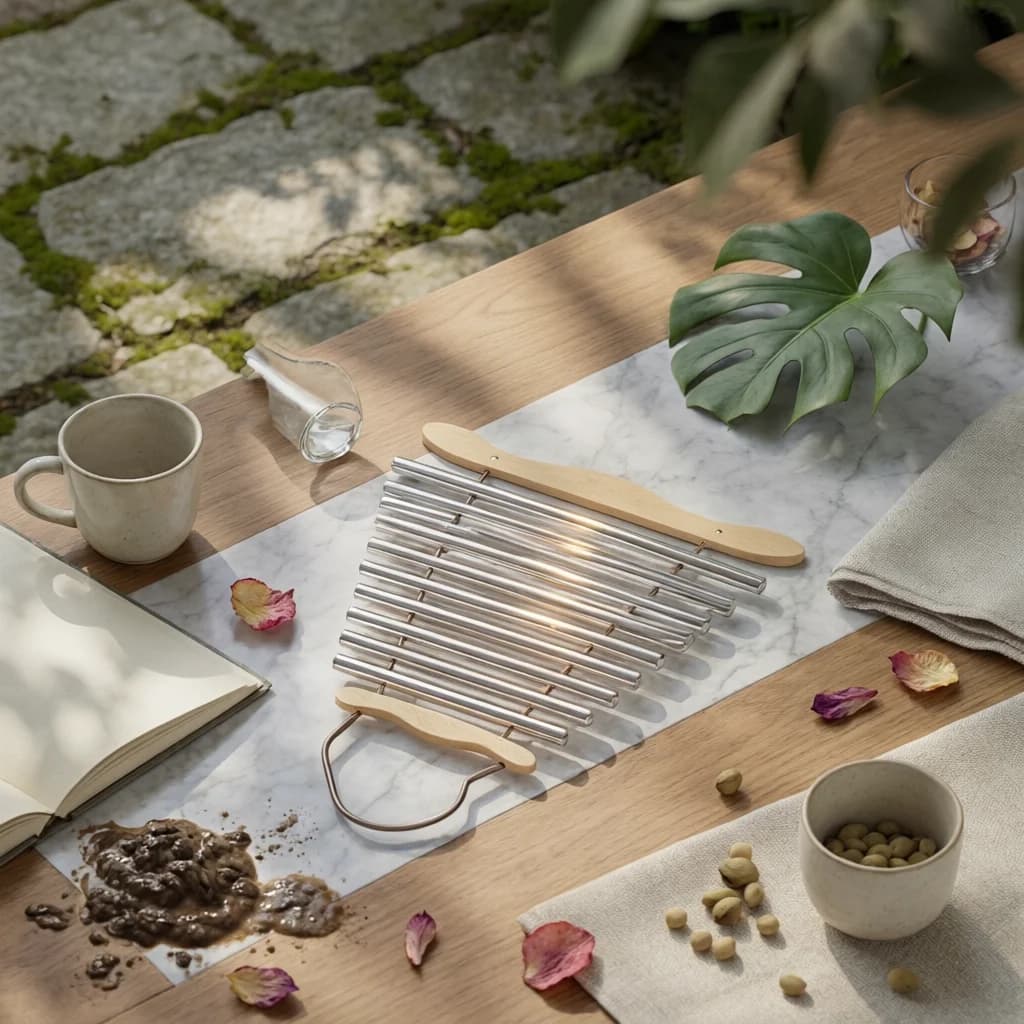 9-Note Wind Chime Resonant Wind Chime with Mallet Musical Instrument with Mallet Tuned Portable for Meditators, Meditation