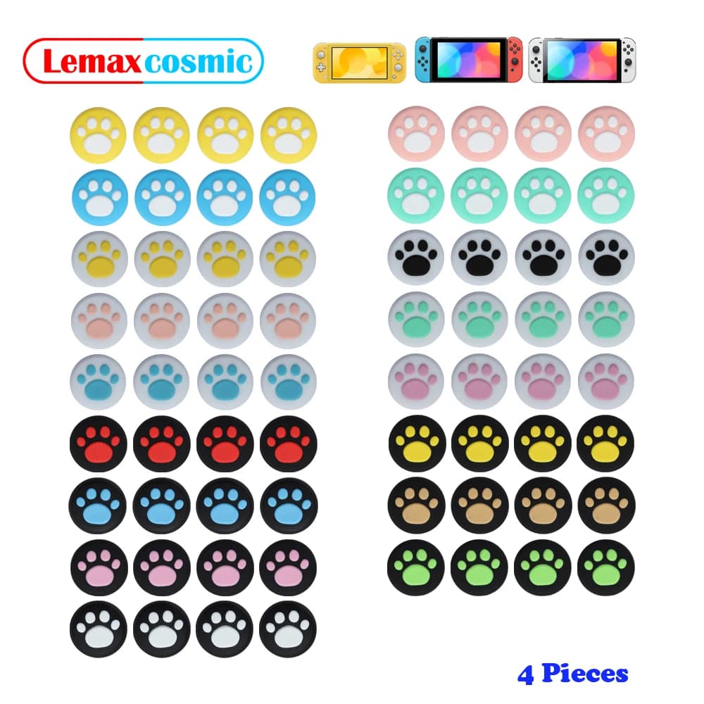 4 pezzi Controller Thumbstick Cappucci protettivi Zampa di gatto Joystick Cap Custodia per Nintendo Switch OLED Lite Joycon Joy-Con NS