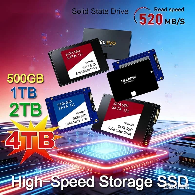 Disco a Stato Solido SSD da 4TB per Laptop, Microcomputer, Desktop, Alta Velocità, 500G 1TB 2TB, Disco Rigido Interno HDD SATA3 2.5 Pollici