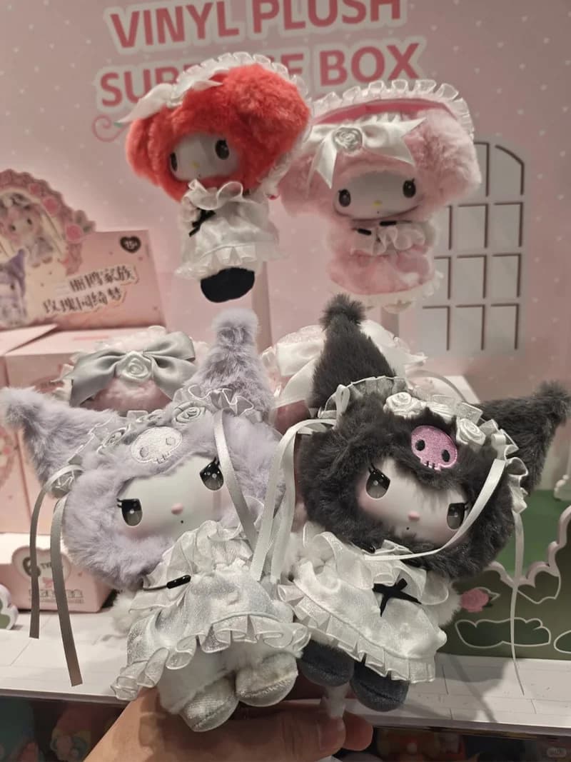 New In Stock Genuine Sanrio Rose Garden Series Melody Kuromi My Sweet Piano Plush Doll Blind Box Lolita Series Plush Doll Gift