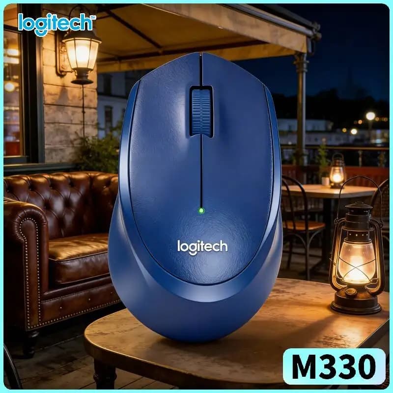 Mouse Wireless Logitech M330 Silent Plus con Ricevitore USB, Design Ergonomico per Casa, Ufficio, Laptop, PC, Scrivania