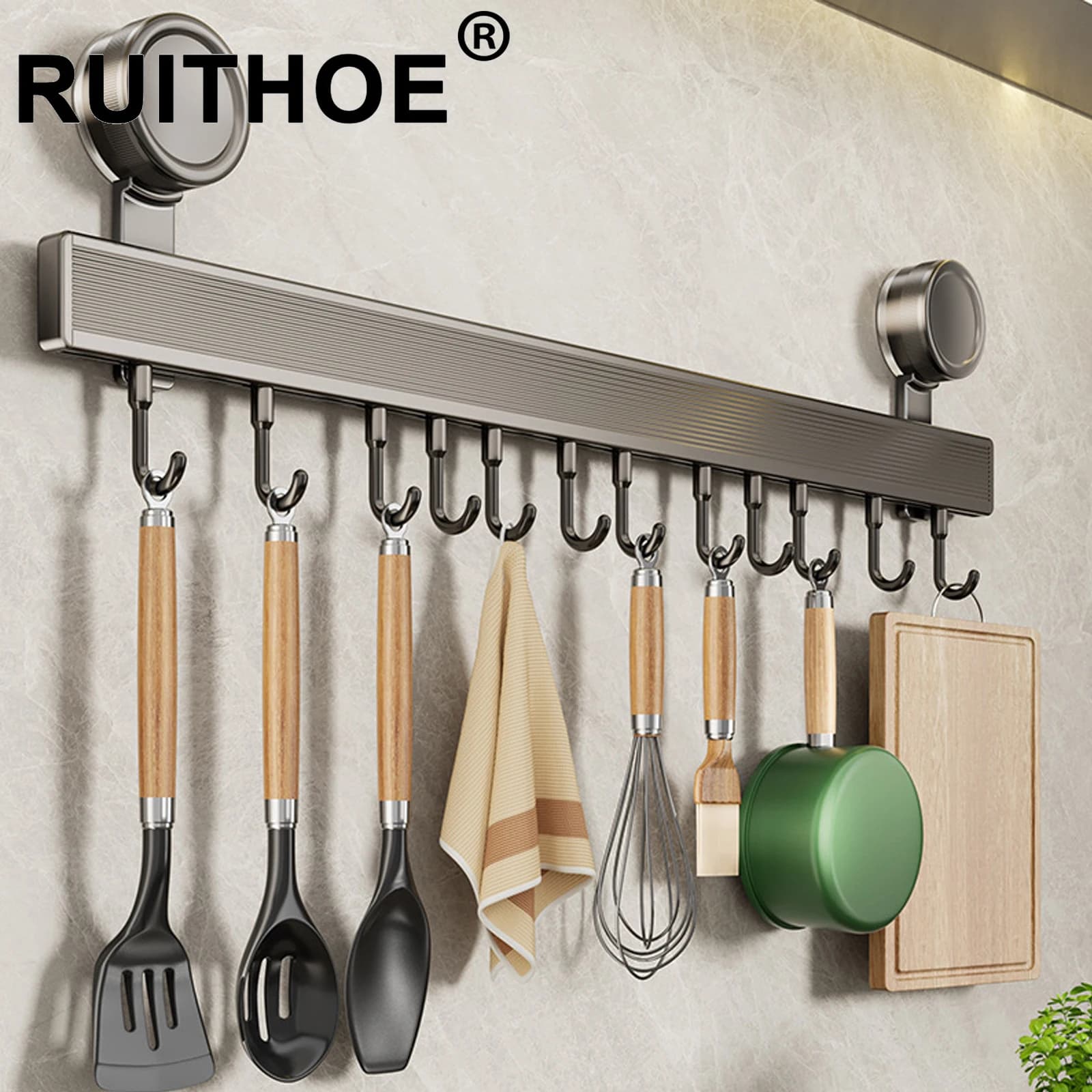 Ganci a ventosa multiuso Ganci 6/8/10 Ganci Porta asciugamani da bagno in alluminio Forte carico Gancio portaoggetti da cucina bianco grigio