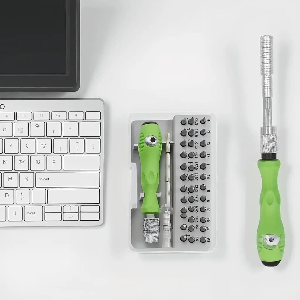 Set di Cacciaviti di Precisione 32 in 1, Kit di Attrezzi Magnetici Mini con Asta di Prolunga Regolabile per Riparazione di Telefoni Cellulari, iPad e Fotocamere