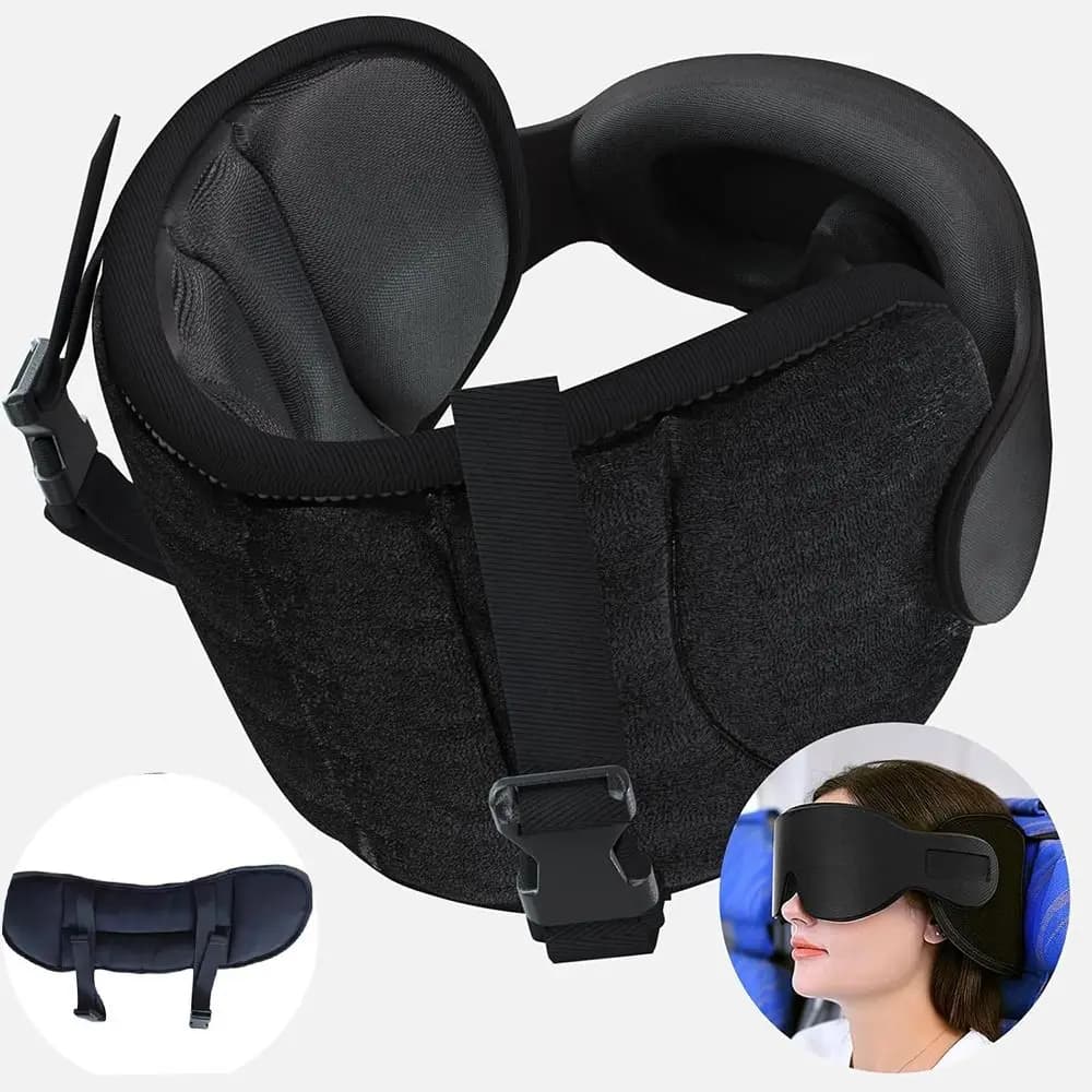 New 3D Contoured Travel Pillow Adjustable Zero Eye Pressure Eye Cover Comfort Soft Sleeping Mask Travel