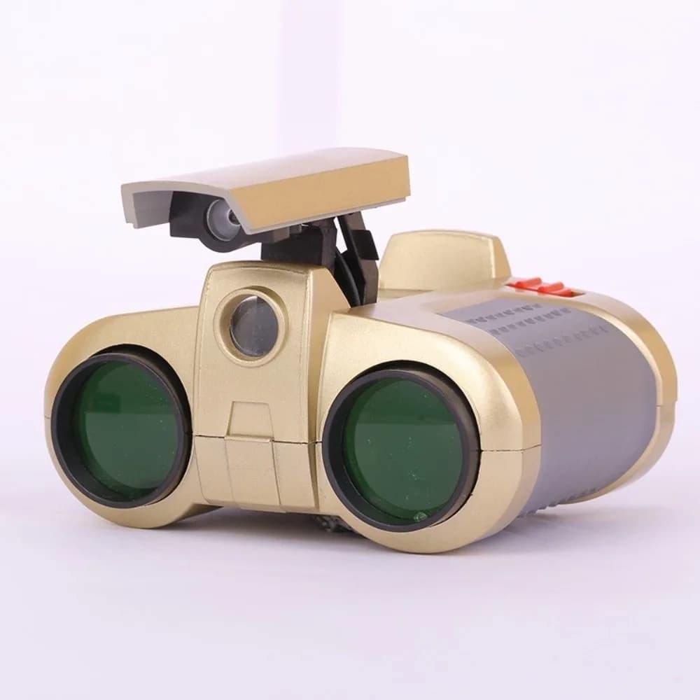 Binocolo Portatile in ABS 4x30 con Visione Notturna, Lenti Rivestite in Rosso, Design Pop-up Pieghevole