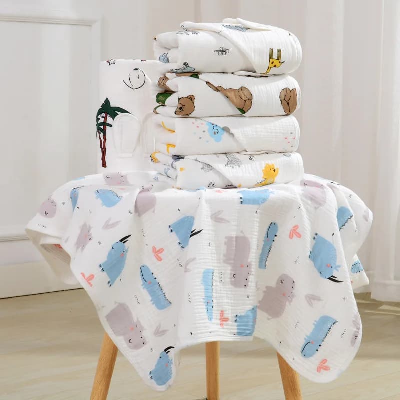 Newborns Wrap the bathroom Hme Knife Bath towel Soft six-layer cotton gauze Children's Bath Towel Baby bathrobe with hood