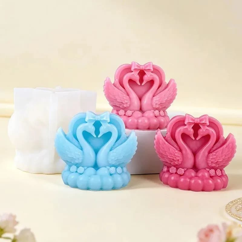 2026-Swan Candle Mold Easy To Use Silicone Candle Mold Dessert Candle Mold Flexible For Aromatherapy Home Decor Valentine'S Day