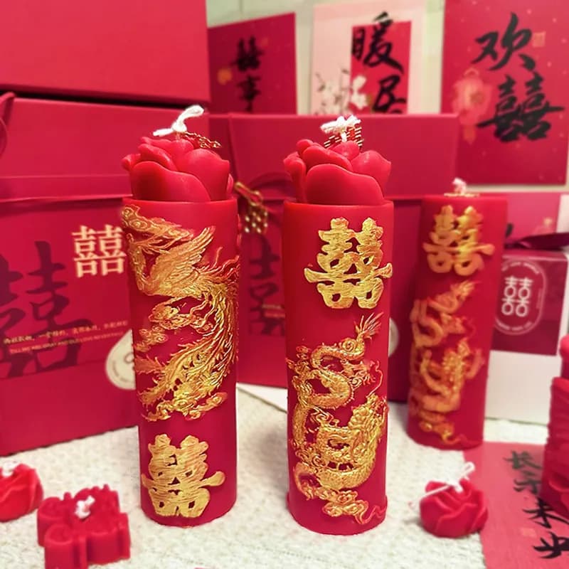 Candela Aromaterapica Nuziale Drago e Fenice Chengxiang