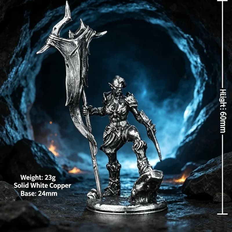 Orc Warrior Miniature Metal Figurine Fantasy Tabletop Wargame RPG Mini Statue Desktop Collectible Gift For Hobby Gamers