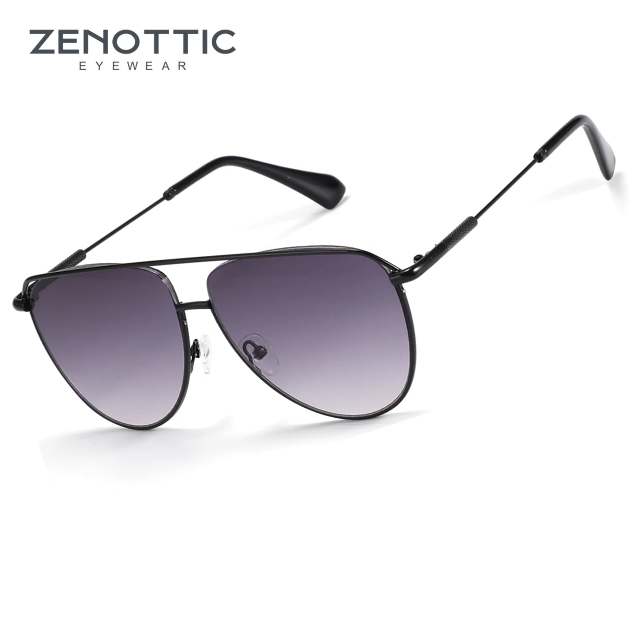 ZENOTTIC Trend Pilot Sunglasses Women's Fashion Double Bridge Metal UV400 Sunglasses Women's Outdoor Sunglasses