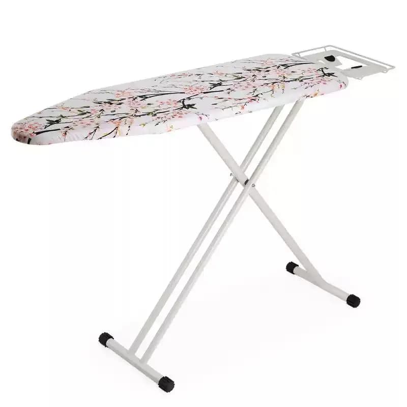Foldable Standing Ironing Board 110×33cm Household Iron Table with Iron Rest Non-Slip Feet Portable Garment Ironing Platform