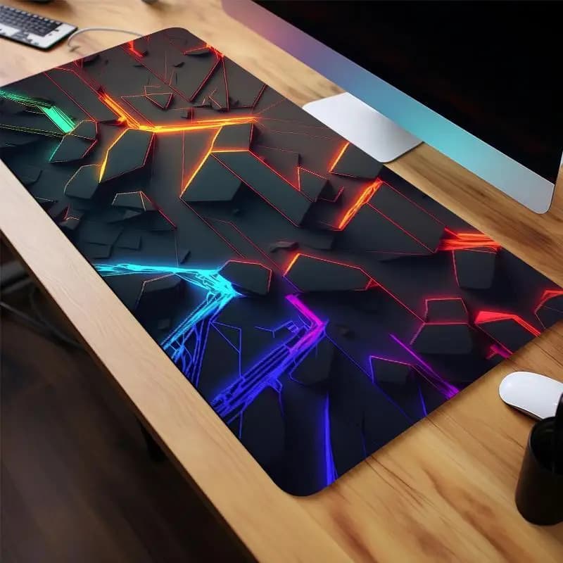 Tappetino per Mouse da Gaming con Motivo Neon Creativo, Tappetino Antiscivolo per Scrivania per Casa, Ufficio e Computer