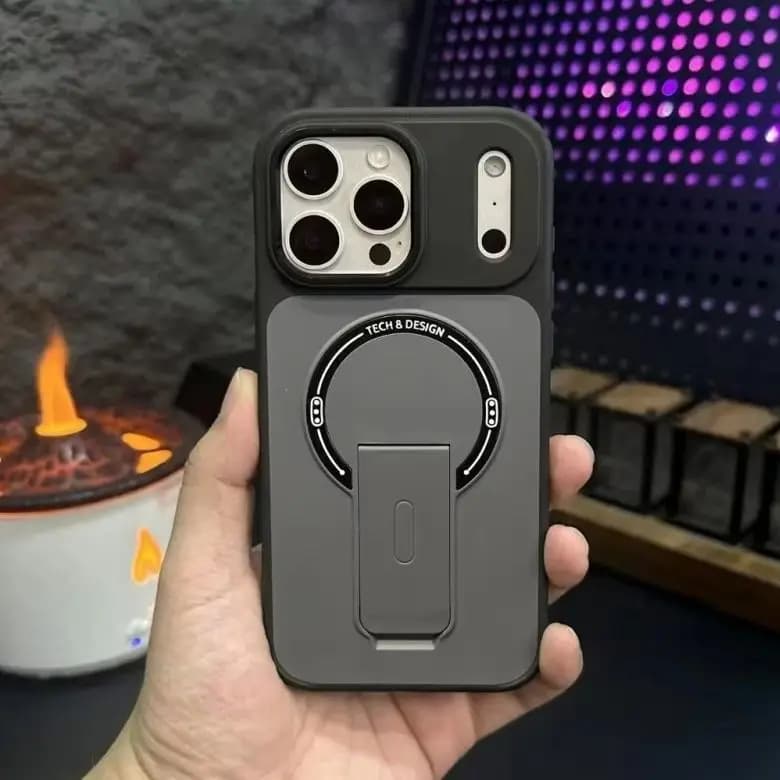 Custodia per telefono con staffa per armatura per iPhone 17 Air 16 15 14 Plus 13 Pro Max resistente dura per copertura di ricarica wireless magnetica Magsafe